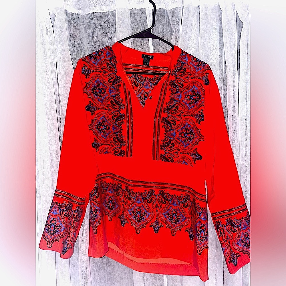 Red J Crew Blouse
